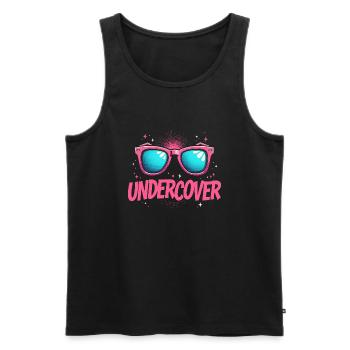 Undercover Speech - Sunglasses Design - Men's Premium Organic Tank Top - black - Front - AI Model Male 178 light (178cm)