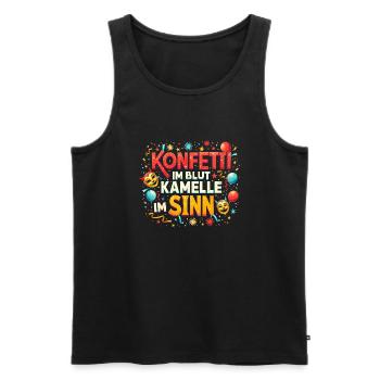Konfetti im Blut Kamelle im Sinn Kostüm Fasching - Männer Premium Bio Tank Top - Schwarz - Vorne - Michal (187cm)