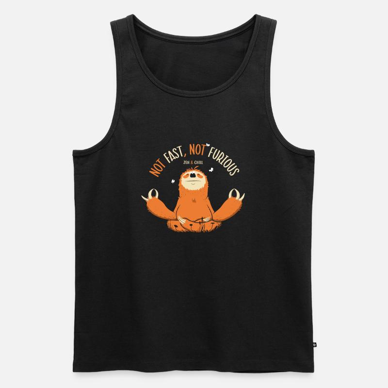 Faultier, nicht schnell, nicht wütend - Männer Premium Bio Tank Top - Schwarz
