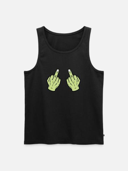 Middle Finger Hand Naughty - Men's Premium Organic Tank Top - black