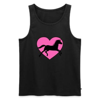 L’amour de la licorne - Débardeur bio Premium Homme - noir - Devant - Michal (187cm)