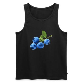 Blaubeeren - Männer Premium Bio Tank Top - Schwarz - Vorne - AI Model Male 178 light (178cm)