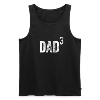 Dad to the power of 3 father of three father's day gift - Men's Premium Organic Tank Top - black - Front - Michal (187cm)