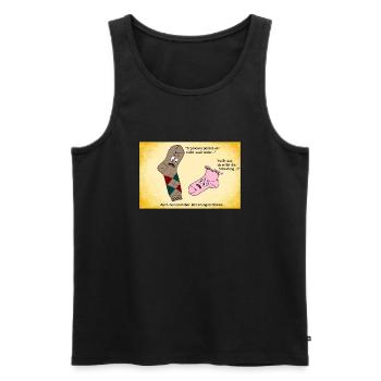 Socken - Männer Premium Bio Tank Top - Schwarz - Vorne - Michal (187cm)