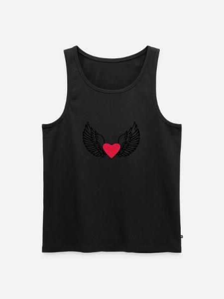 Heart and Wings - Men's Premium Organic Tank Top - black