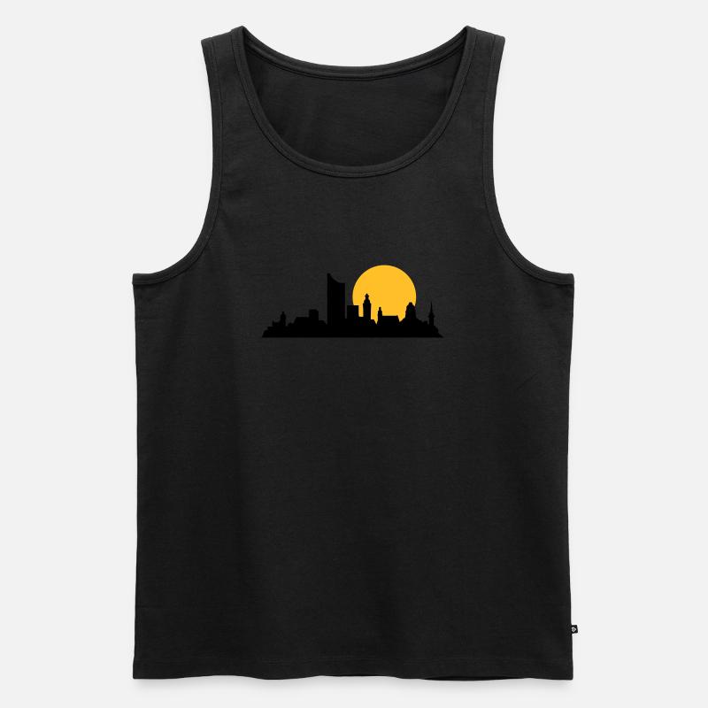 leipzig skyline - Männer Premium Bio Tank Top - Schwarz