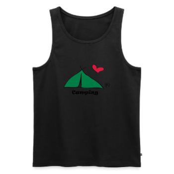 Camping - Männer Premium Bio Tank Top - Schwarz - Vorne - Michal (187cm)