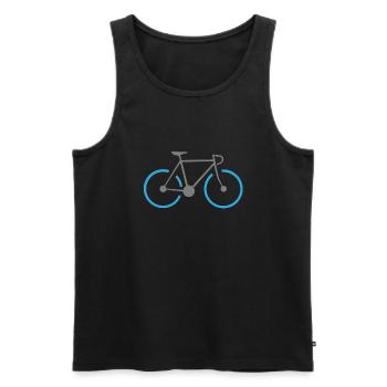Vintage Rennrad 2C - FF - Männer Premium Bio Tank Top - Schwarz - Vorne - AI Model Male 178 light (178cm)