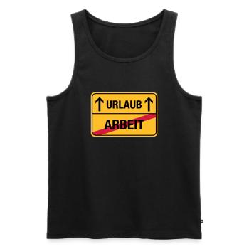 Arbeit – Urlaub (dh) Endlich Urlaub - Männer Premium Bio Tank Top - Schwarz - Vorne - AI Model Male 178 light (178cm)