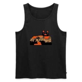 Schloss Quedlinburg - Männer Premium Bio Tank Top - Schwarz - Vorne - AI Model Male 178 light (178cm)