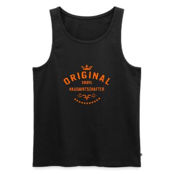 Original 100 Prozent Hauswirtschafter - RAHMENLOS - Männer Premium Bio Tank Top - Schwarz - Vorne - AI Model Male 178 light (178cm)