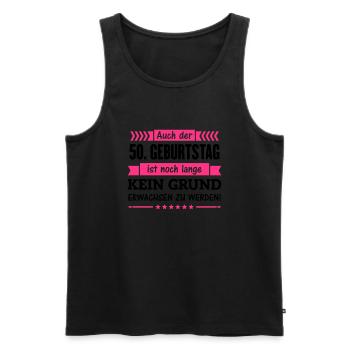 50 ist kein Grund - Männer Premium Bio Tank Top - Schwarz - Vorne - Michal (187cm)
