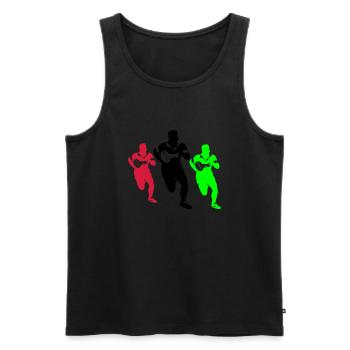 rugby - Men's Premium Organic Tank Top - black - Front - AI Model Male 178 light (178cm)