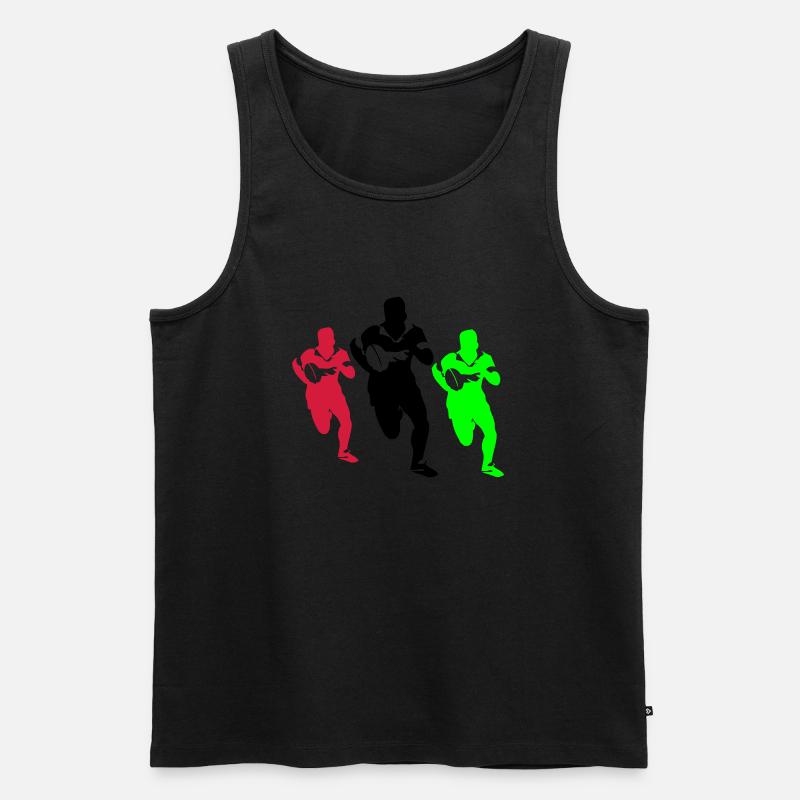 Rugby, Sport - Männer Premium Bio Tank Top - Schwarz