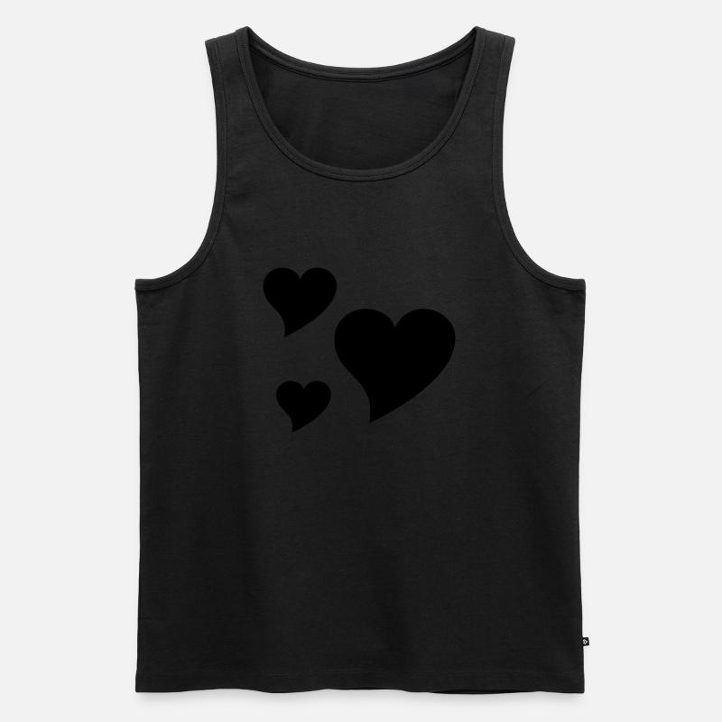 3 herz heart - Männer Premium Bio Tank Top - Schwarz