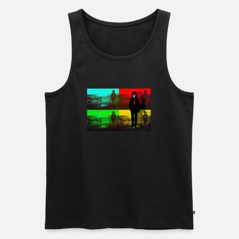 beach pop art - Männer Premium Bio Tank Top - Schwarz