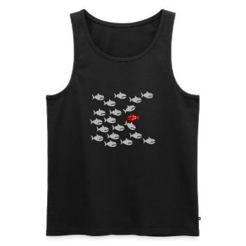 Sei Anders !!! - Männer Premium Bio Tank Top - Schwarz - Vorne - AI Model Male 178 light (178cm)
