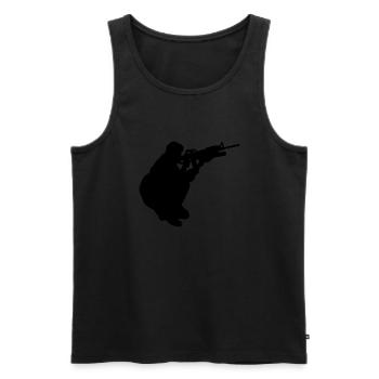 militär - Männer Premium Bio Tank Top - Schwarz - Vorne - Michal (187cm)