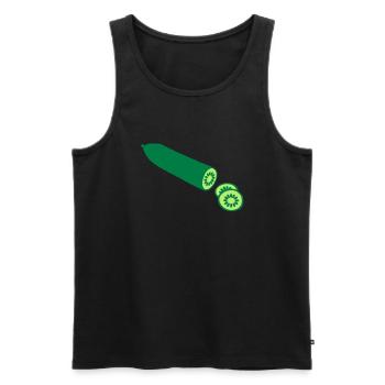Cucumber - Men's Premium Organic Tank Top - black - Front - Michal (187cm)