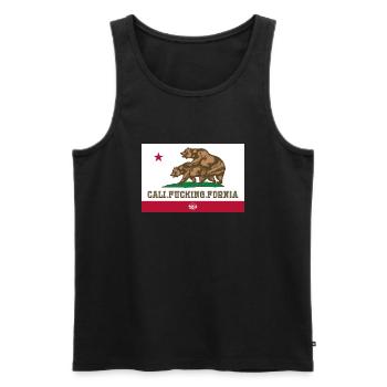 california califuckifornia - Débardeur bio Premium Homme - noir - Devant - AI Model Male 178 light (178cm)
