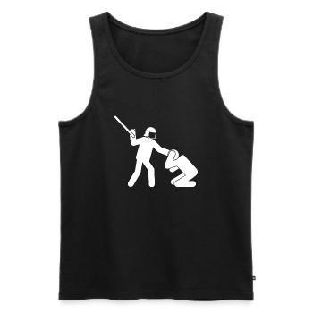 Polizeigewalt weiß - Männer Premium Bio Tank Top - Schwarz - Vorne - AI Model Male 178 light (178cm)