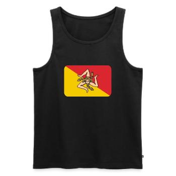 SICILY FLAG round corner 400 dpi - Männer Premium Bio Tank Top - Schwarz - Vorne - AI Model Male 178 light (178cm)