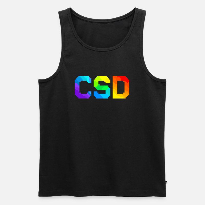 CSD - Pixel Pride Flag - Männer Premium Bio Tank Top - Schwarz