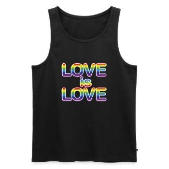 Love is Love - Männer Premium Bio Tank Top - Schwarz - Vorne - AI Model Male 178 light (178cm)