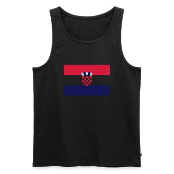 Croatia flag - drapeau Croatie - Kroatien flagge - - Débardeur bio Premium Homme - noir - Devant - AI Model Male 178 light (178cm)