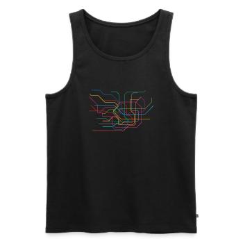 Tokyo Subway Map - Men's Premium Organic Tank Top - black - Front - AI Model Male 178 light (178cm)