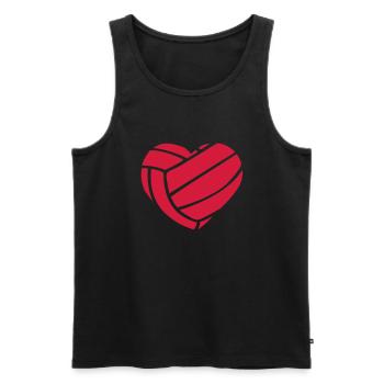 volleyball_ball_herz__f1 - Männer Premium Bio Tank Top - Schwarz - Vorne - Michal (187cm)