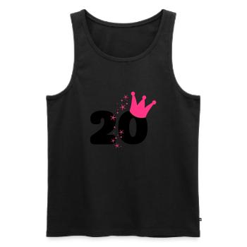 20ème anniversaire numéro 20 birthday - Débardeur bio Premium Homme - noir - Devant - AI Model Male 178 light (178cm)