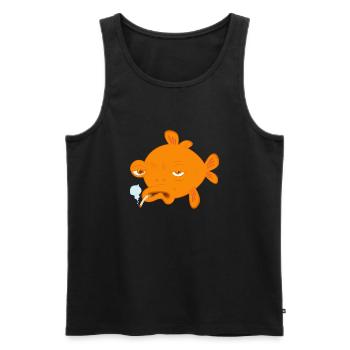 goldfisch raucht - Männer Premium Bio Tank Top - Schwarz - Vorne - AI Model Male 178 light (178cm)