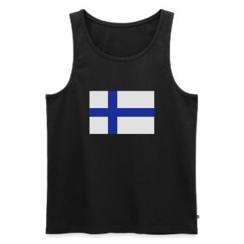 drapeau_finlande - Débardeur bio Premium Homme - noir - Devant - Michal (187cm)