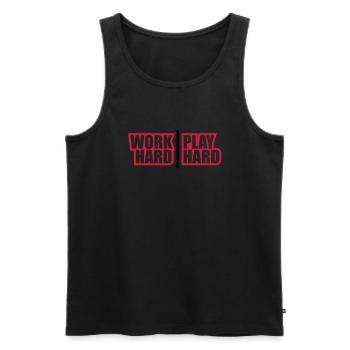work_hard_play_hard_rp2 - Débardeur bio Premium Homme - noir - Devant - Michal (187cm)