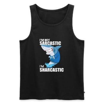 sarcasm - Men's Premium Organic Tank Top - black - Front - AI Model Male 178 light (178cm)