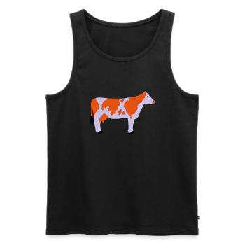 Kuh Vektor gefleckt Seite - Männer Premium Bio Tank Top - Schwarz - Vorne - AI Model Male 178 light (178cm)