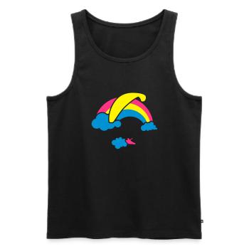 Rainbow & Clouds Paragliding - Men's Premium Organic Tank Top - black - Front - AI Model Male 178 light (178cm)