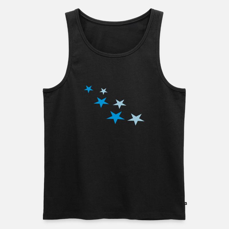 Sterne - Männer Premium Bio Tank Top - Schwarz