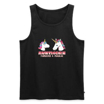 Aunticorn fabulous and magical aunt Unicorn - Men's Premium Organic Tank Top - black - Front - AI Model Male 178 light (178cm)
