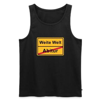 Ortsschild Ende - Abitur - Männer Premium Bio Tank Top - Schwarz - Vorne - AI Model Male 178 light (178cm)
