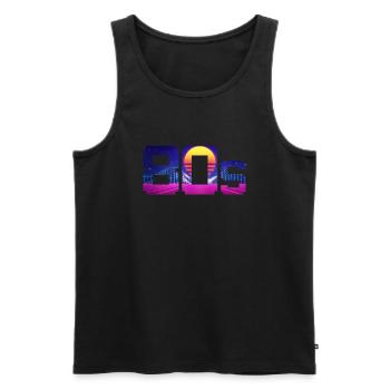 80s Vaporwave - Men's Premium Organic Tank Top - black - Front - AI Model Male 178 light (178cm)