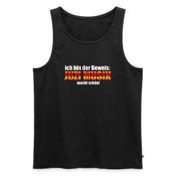 Ich bin der Beweis JUZIMUSIK macht schön - Männer Premium Bio Tank Top - Schwarz - Vorne - Michal (187cm)
