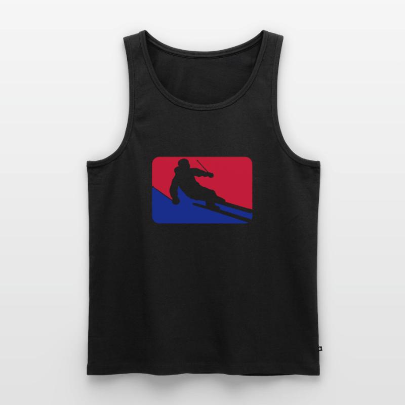 button frame shield ski drive down mountain winter Men's Premium Organic Tank Top