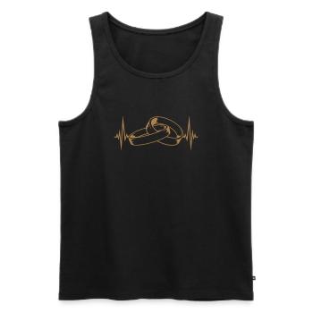 herzschlag puls frequenz 2 verbundene ringe verket - Männer Premium Bio Tank Top - Schwarz - Vorne - Michal (187cm)