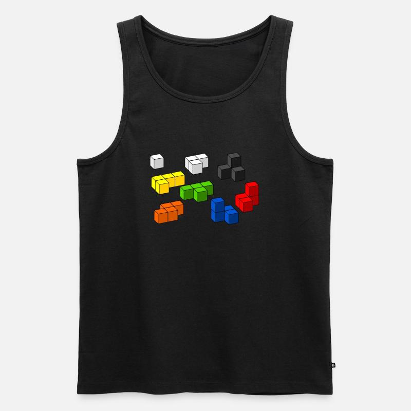 Baustein-Spiel - Männer Premium Bio Tank Top - Schwarz