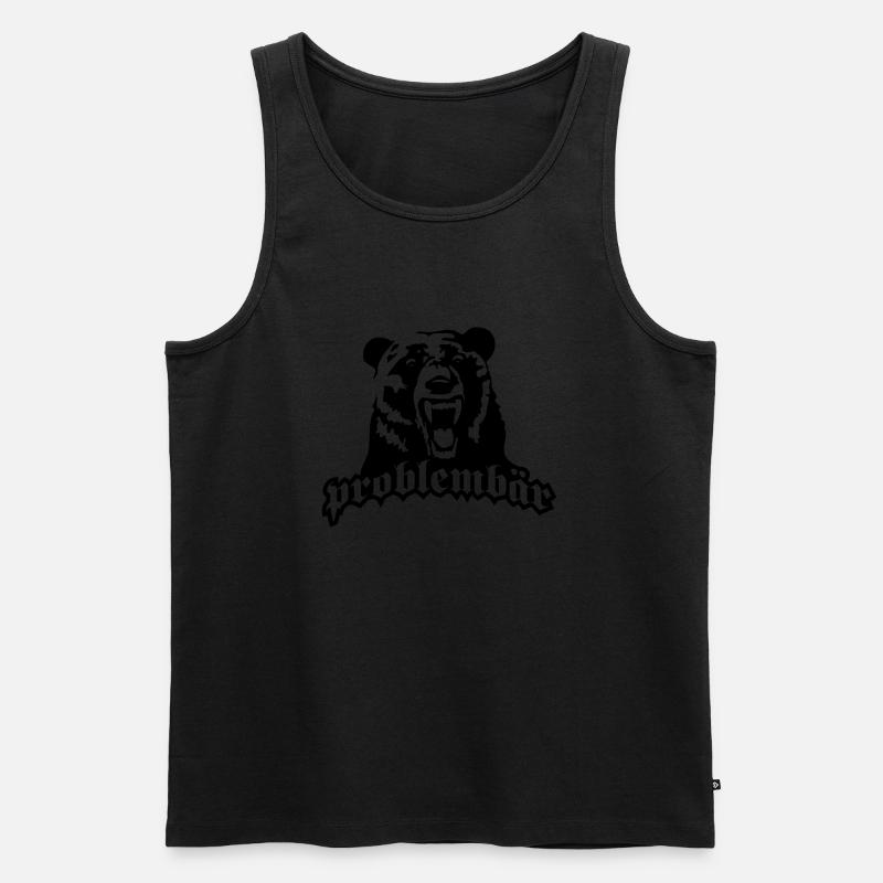 Problembär - Männer Premium Bio Tank Top - Schwarz
