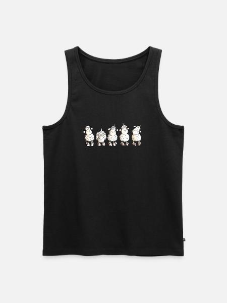 Funny White Sheep - Men's Premium Organic Tank Top - black