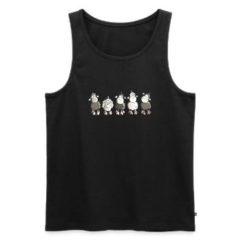 Funny Sheep - Men's Premium Organic Tank Top - black - Front - AI Model Male 178 light (178cm)