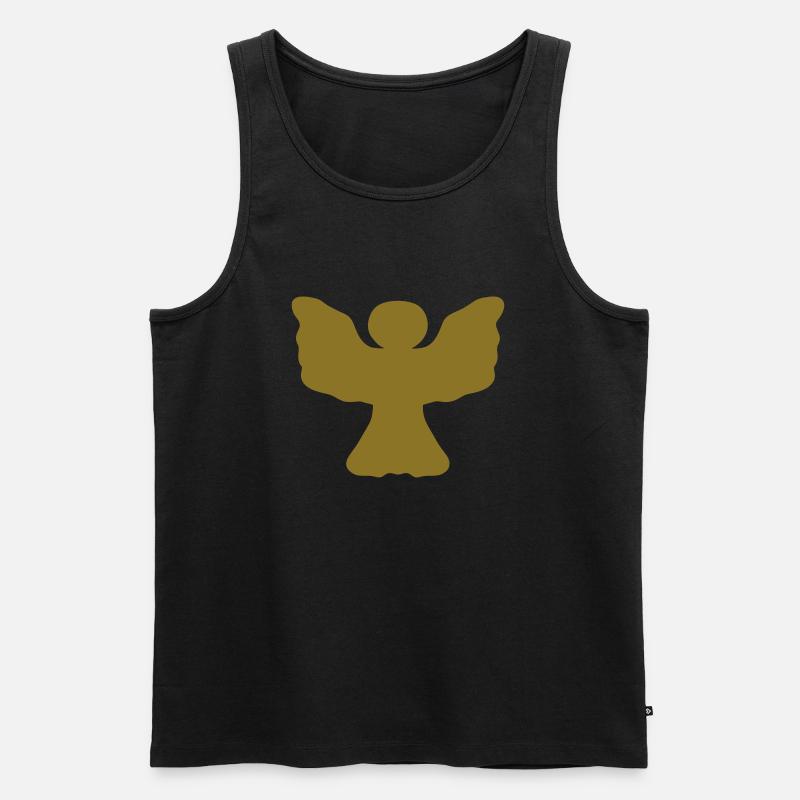 Engel - vollflächig - Männer Premium Bio Tank Top - Schwarz